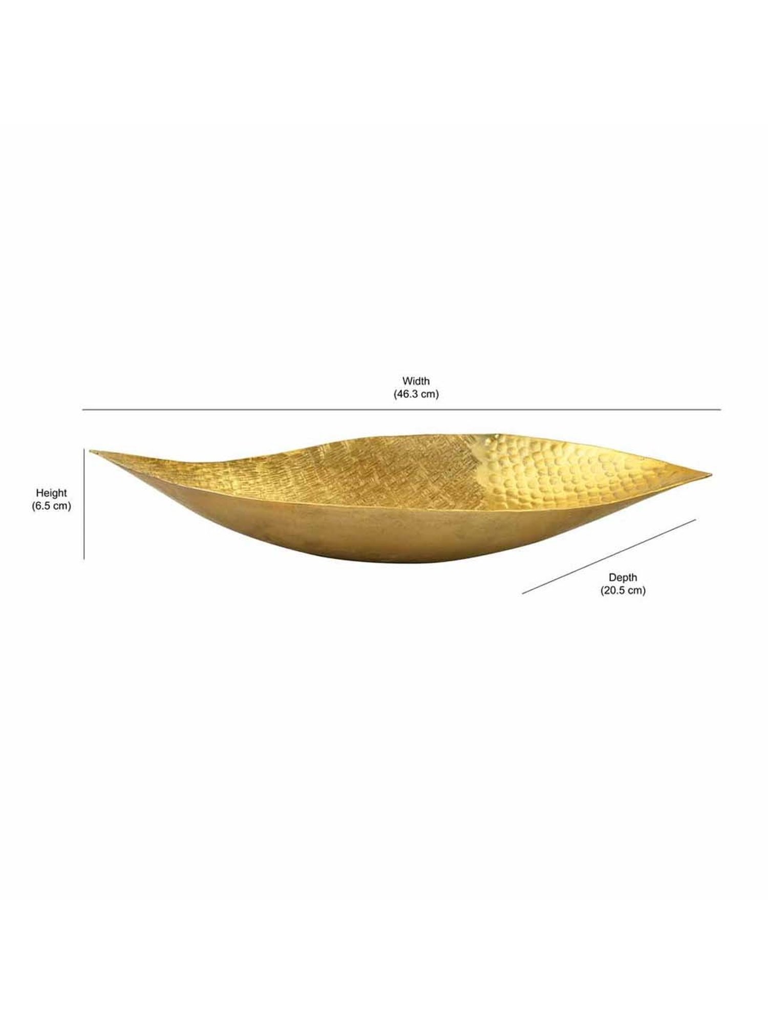 @home Nilkamal Gold Aluminium Criss Cross Decorative Platter