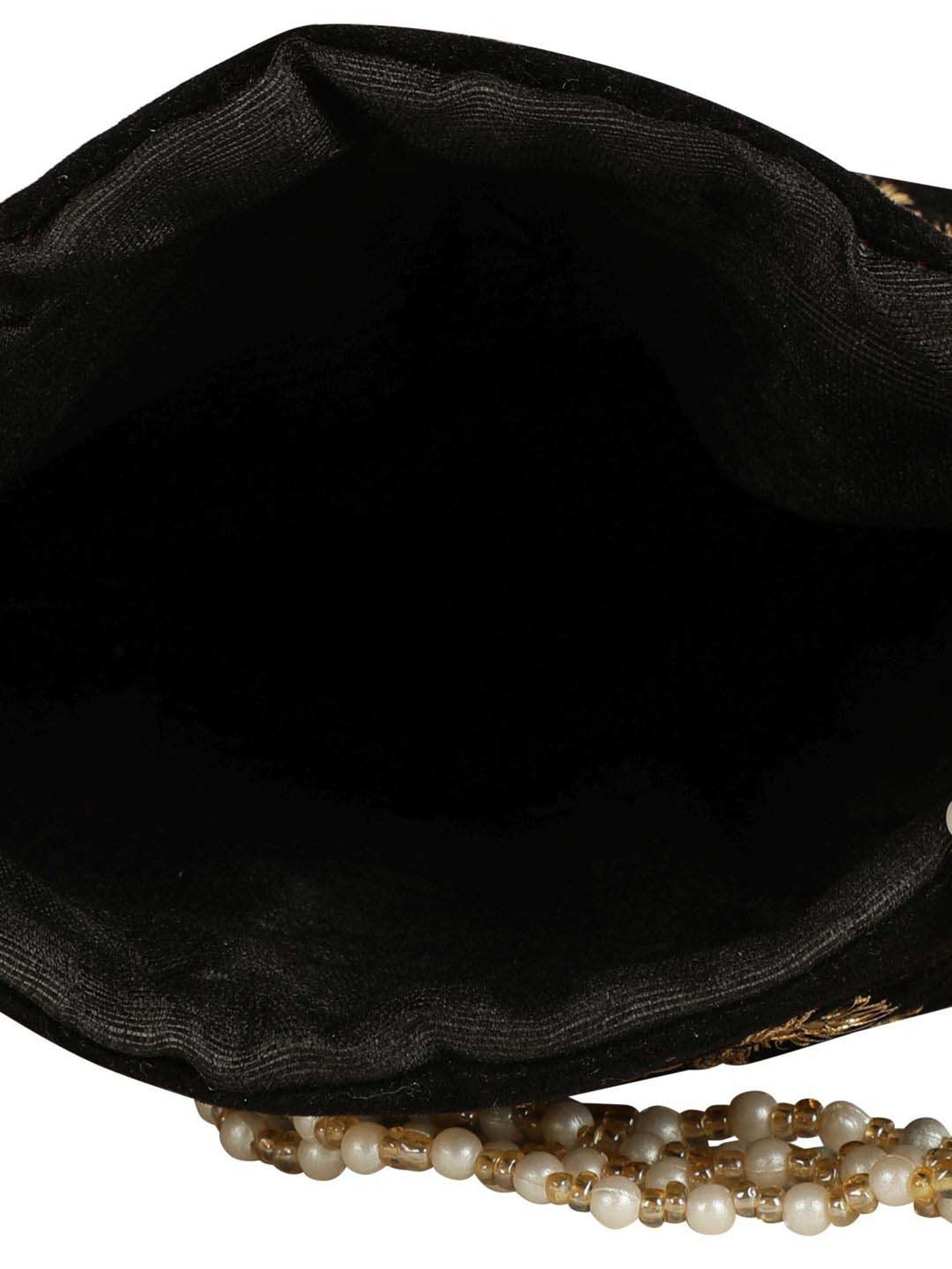 Gaurapakhi Black Embroidered Potli