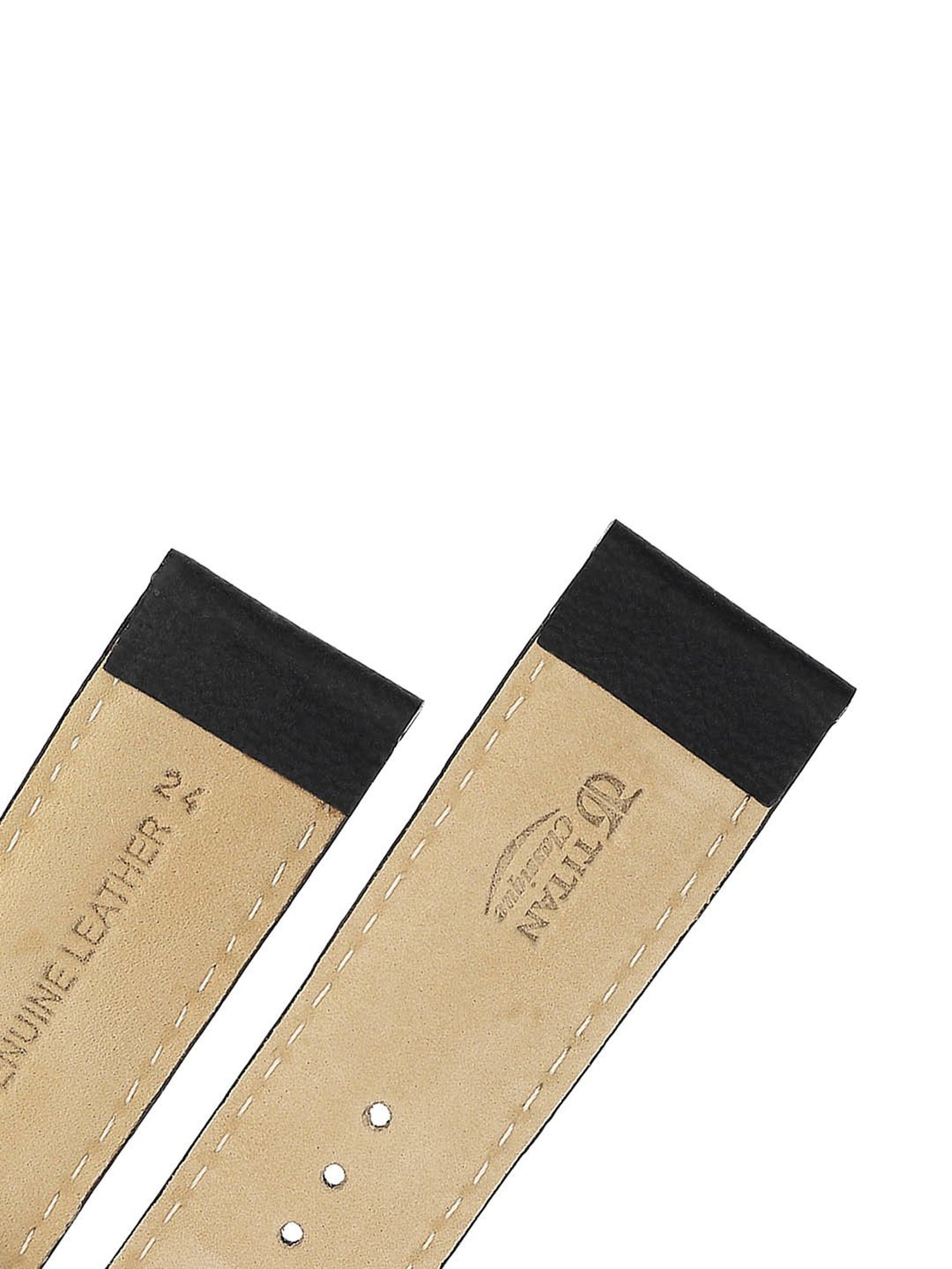 Titan 24 mm Tan Genuine Leather Strap for Men