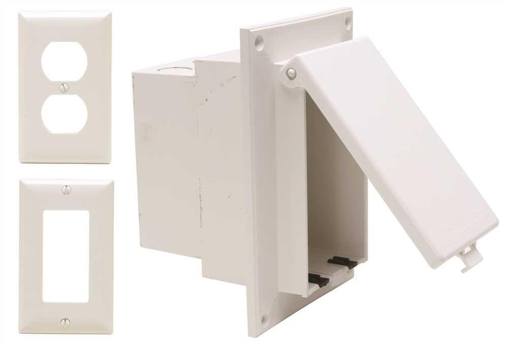Low Profile In Box Old Work Recessed Electrical Box White Cover ARLINGTON DBVR1W