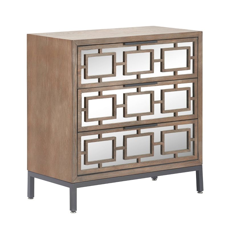 Hayworth 3 Drawer Mirrored Chest Gray - Finch