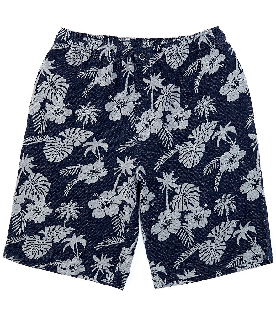 Caribbean Big and Tall 9#double; and 11#double; Inseam Knit Jacquard Shorts