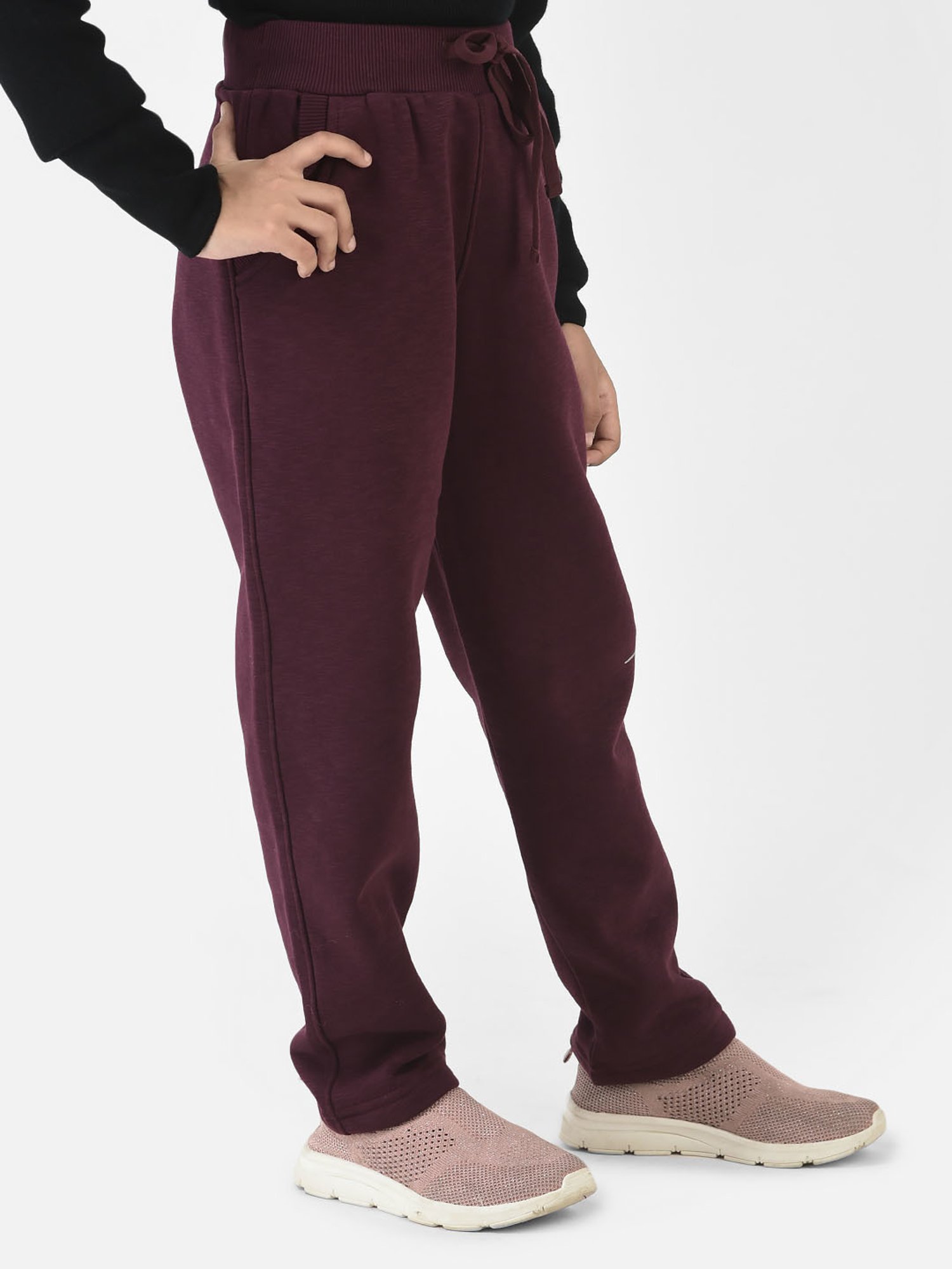METTLE Girls Navy Solid Joggers