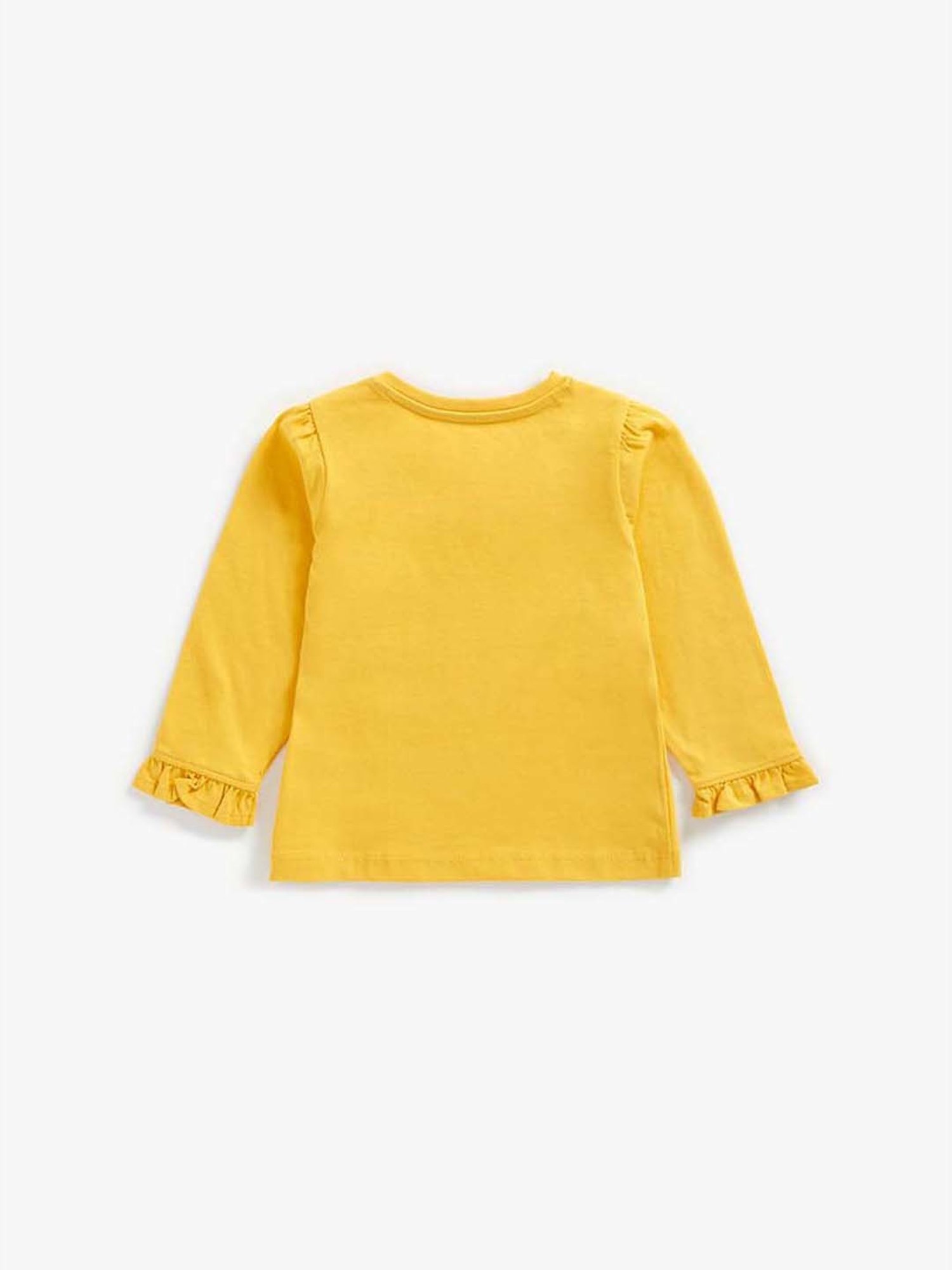 Mothercare Kids Yellow Cotton Applique Full Sleeves Top