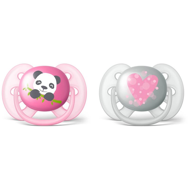 Philips Avent Ultra Soft Pacifier 6-18m - Panda/Heart - 2pk