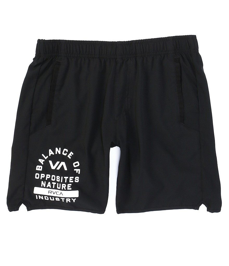 RVCA VA Sport Yogger lV Elastic Pull-On 17#double; Outseam Logo Print Athletic Shorts