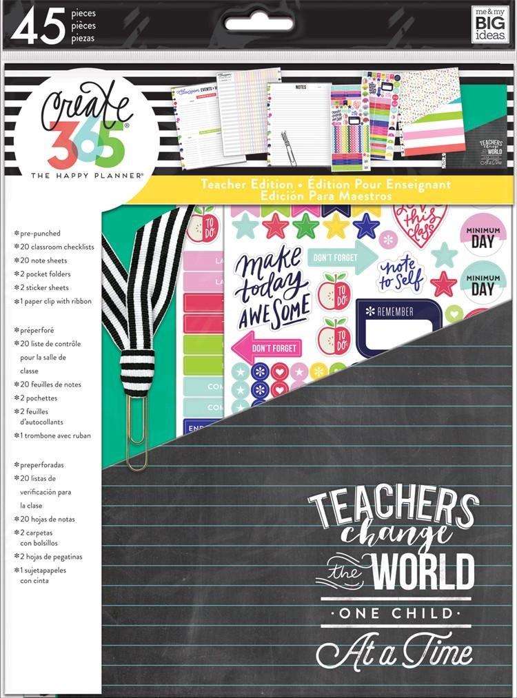 Create 365 The Happy Planner Back to School Teacher Accessory Pack Teachers Change the World (Fits BIG Sized Happy Planners)