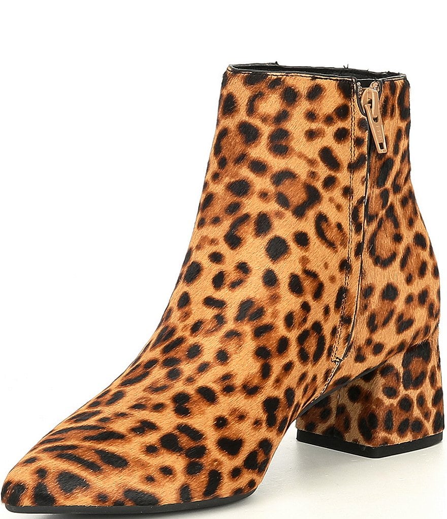 Alex Marie Tionna Leopard Haircalf Block Heel Booties