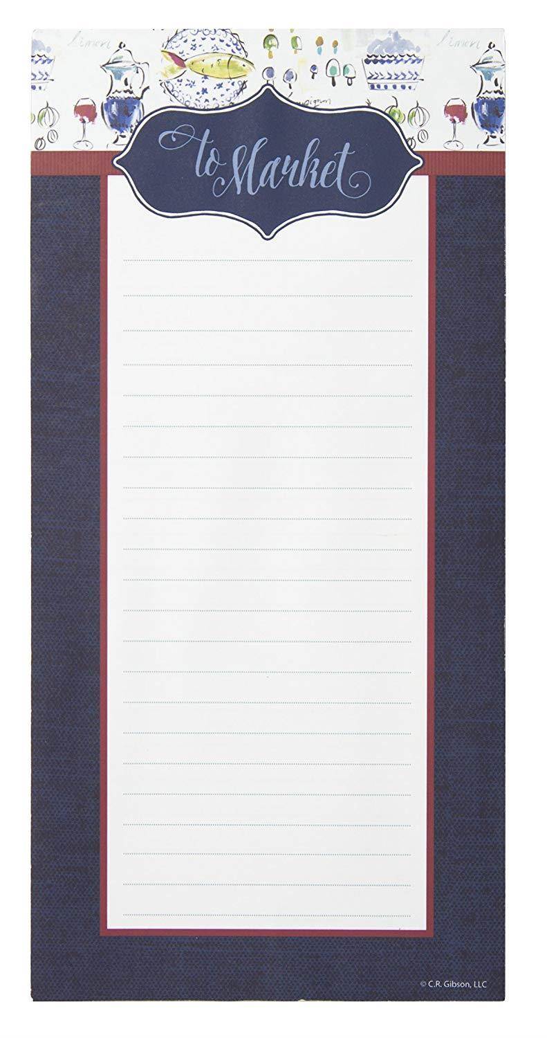 C.R. Gibson Magnetic, 75 Sheet, Shopping List Notepad, Perfect For Notes & Doodles, Measures 4.5" x 9.25" - Provence