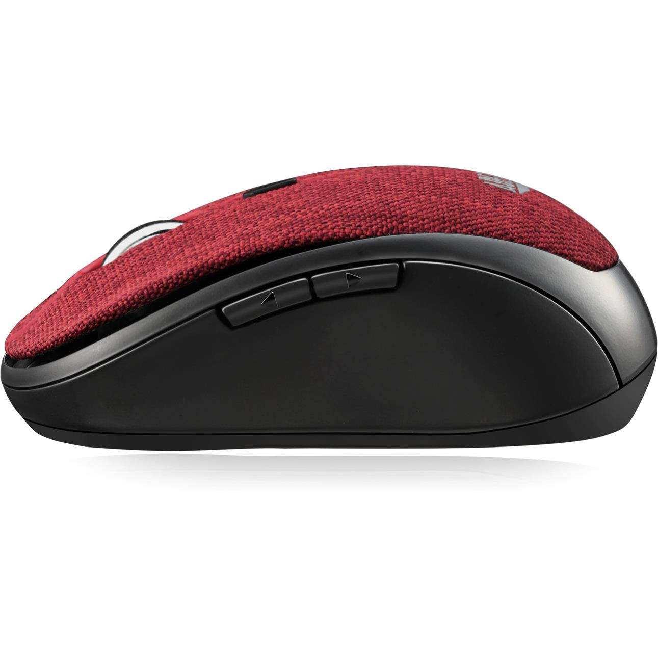 Adesso iMouse S80R Mini Wireless 5-Button Fabic Mouse Red