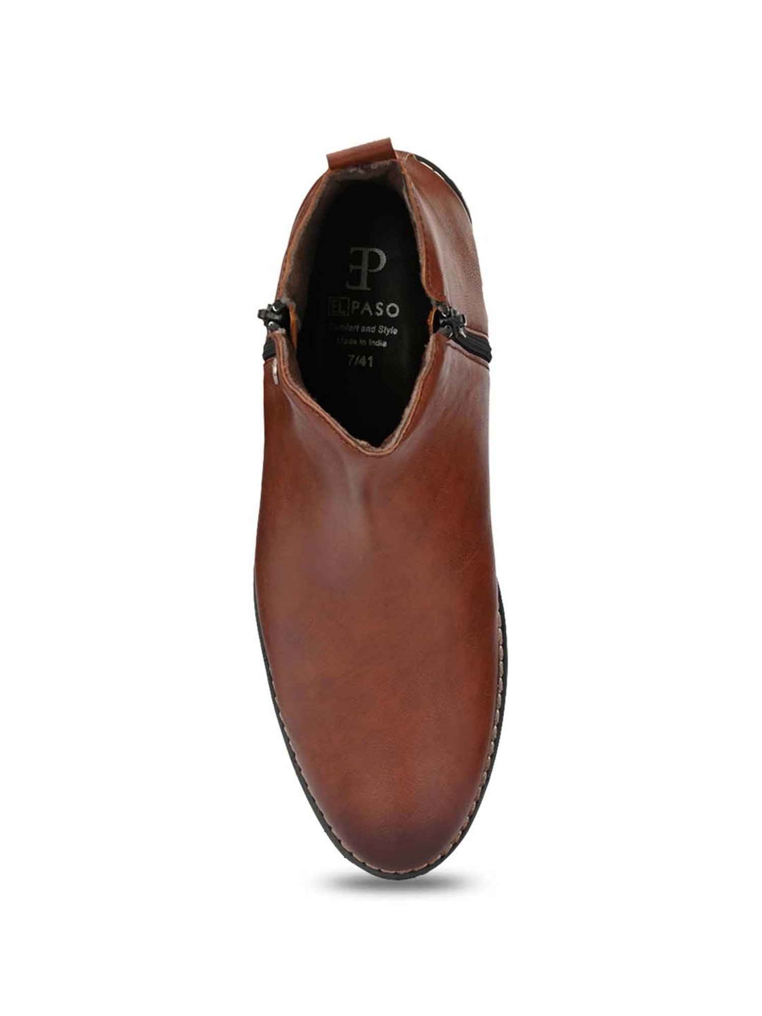 El Paso Men's Brown Casual Boots