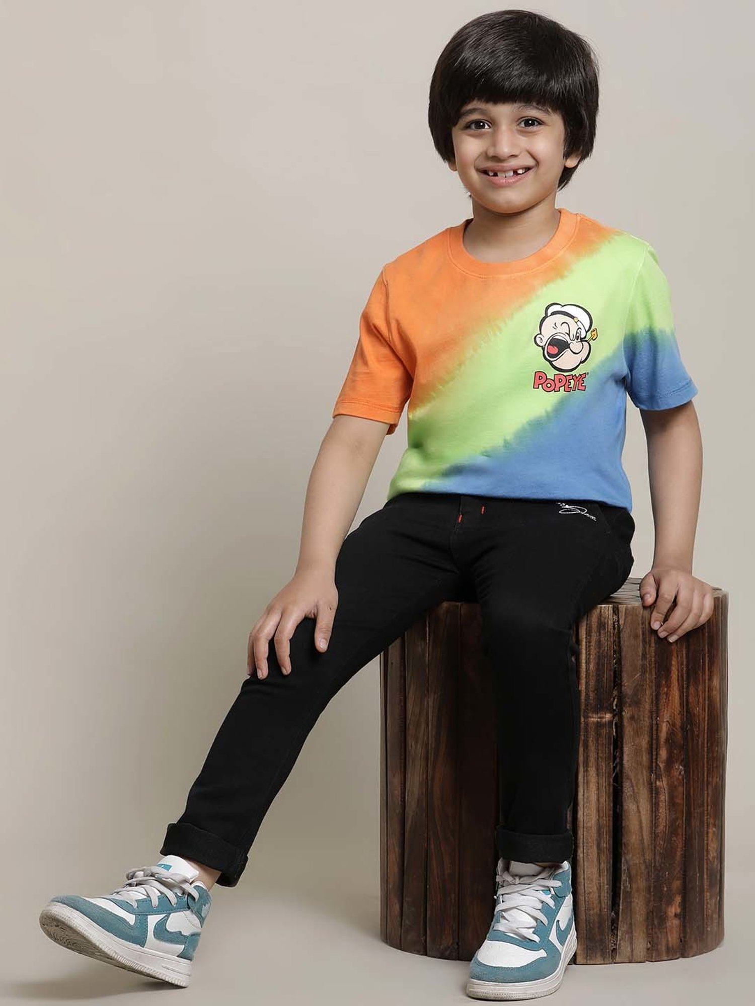 Kidsville Multicolor Cotton Printed Popeye T-Shirt
