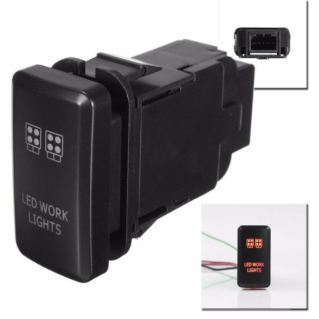 12V Push Switch Orange LED Light Bar For Toyota Fortuner Hilux Tacoma 2005-2011