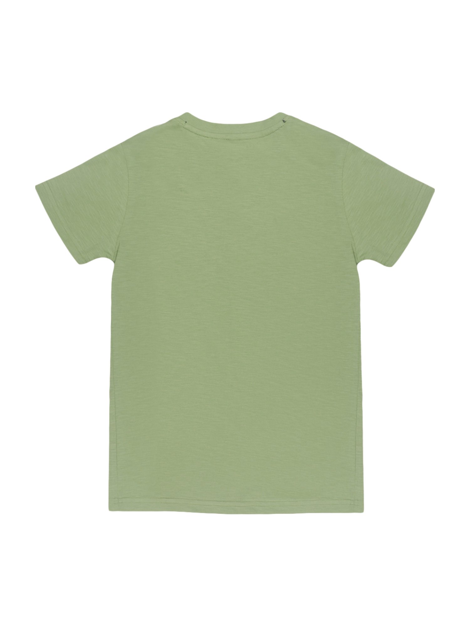 Li'l Tomatoes Kids Orange & Olive Green Cotton T-Shirts & Mask - Pack of 2