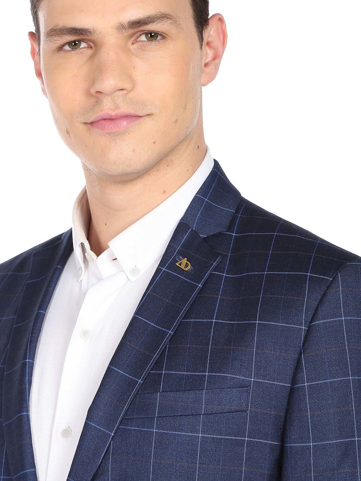 AD by Arvind Blue Full Sleeves Notched Lapel Blazer