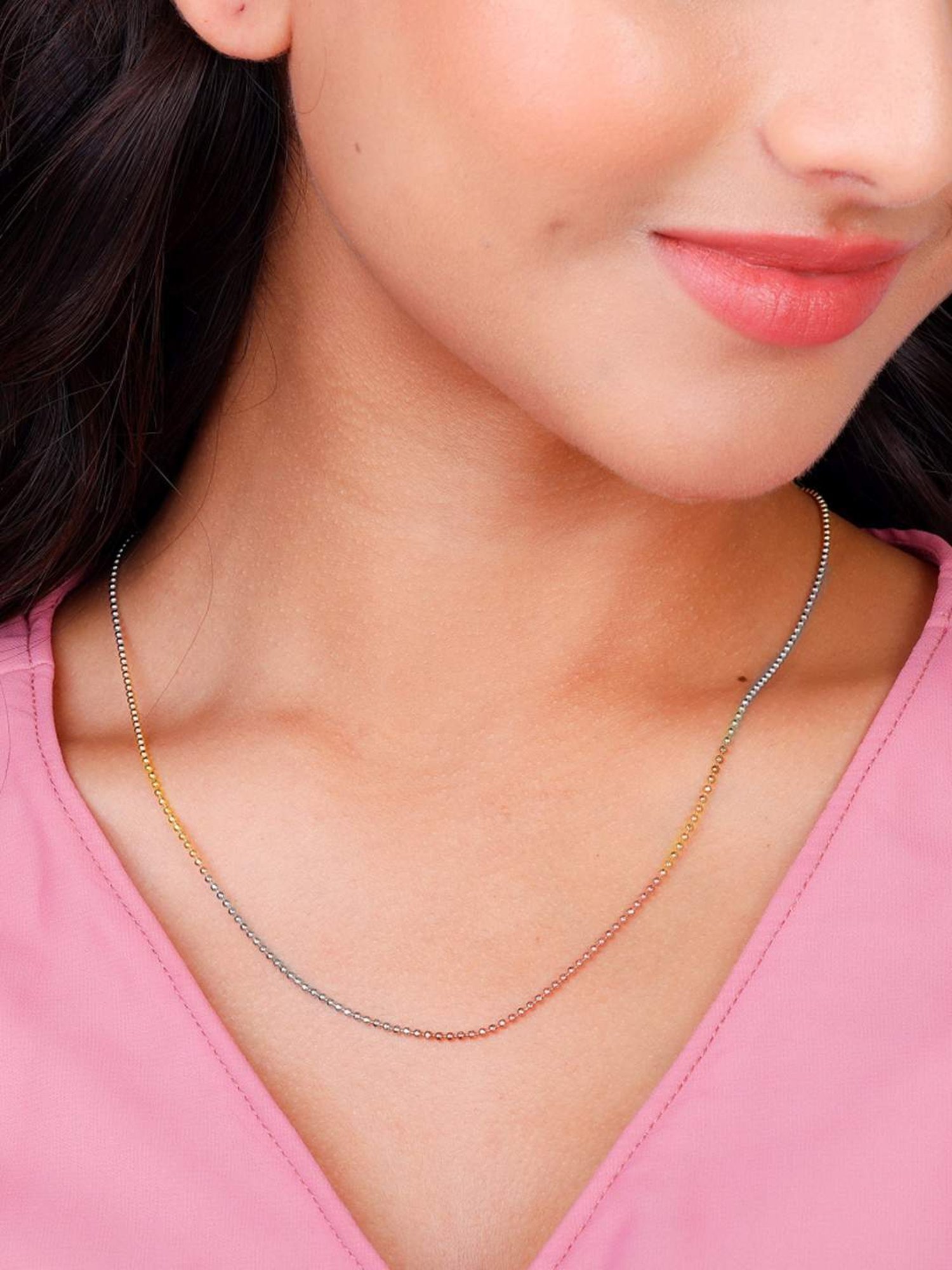 GIVA 925 Silver Triple Tone Imperial Chain for Women & Girls