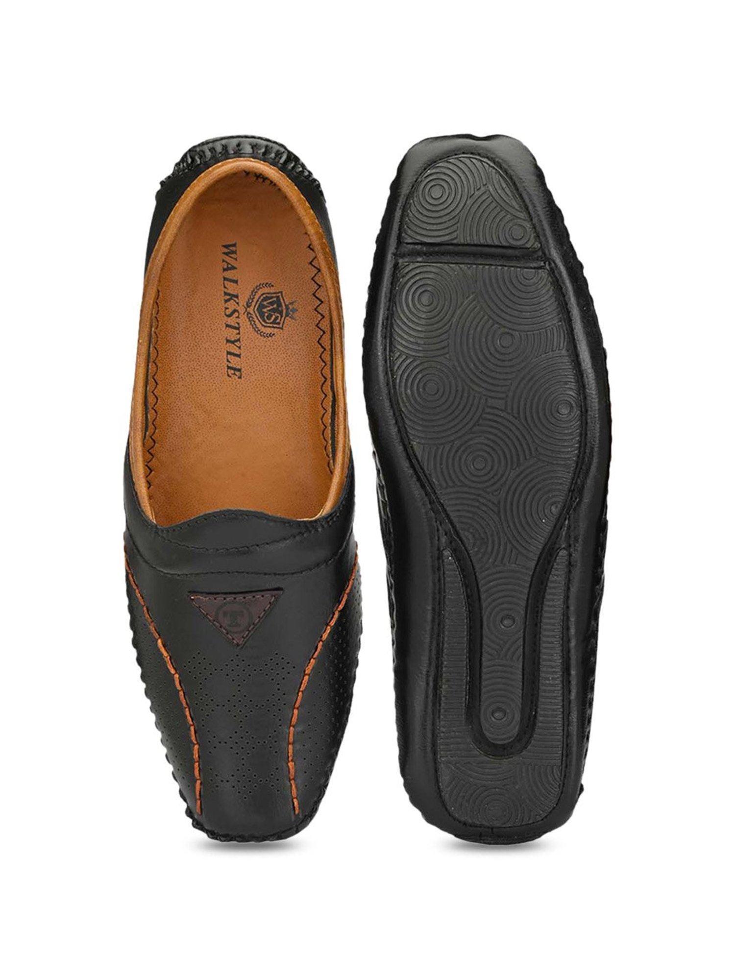 Walkstyle by El Paso Men's Black Casual Slip-Ons