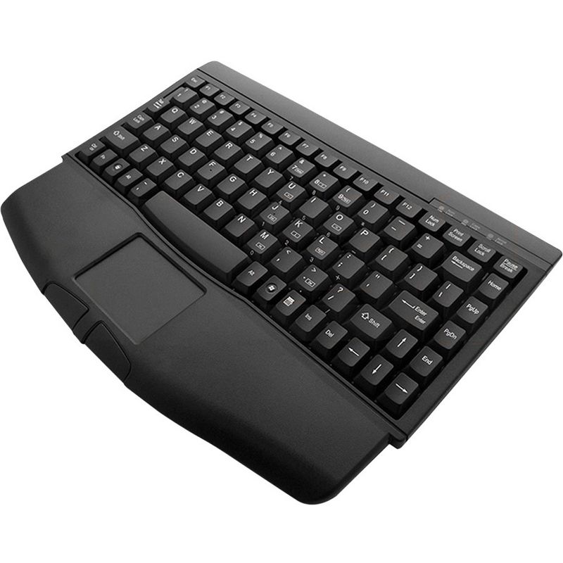Adesso MiniTouch ACK-540PB Keyboard - PS/2 - QWERTY - 88 Keys - Black