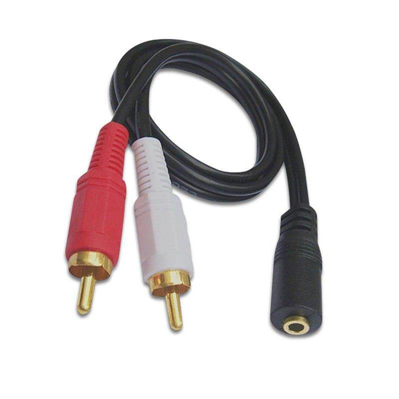 Universal 3.5mm Stereo Audio Female Jack to 2 RCA Male Socket to Headphone 3.5 Y Adapter Cable