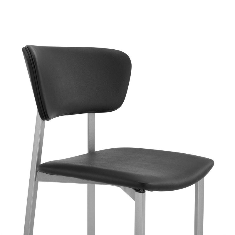 Set of 2 Tori Fabric and Metal Dining Room Chairs Black - Armen Living