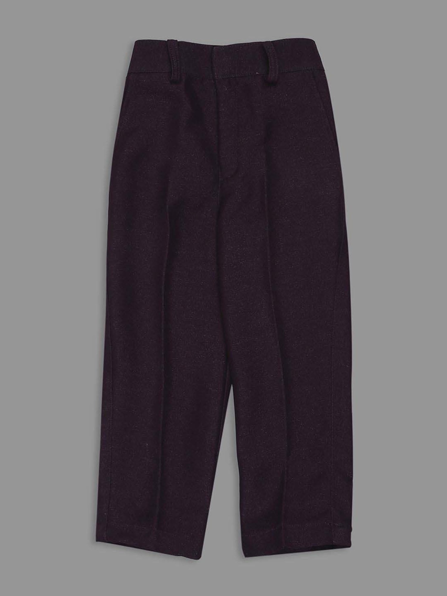 Kids Island Boys Purple Self Full Sleeves Suit Set