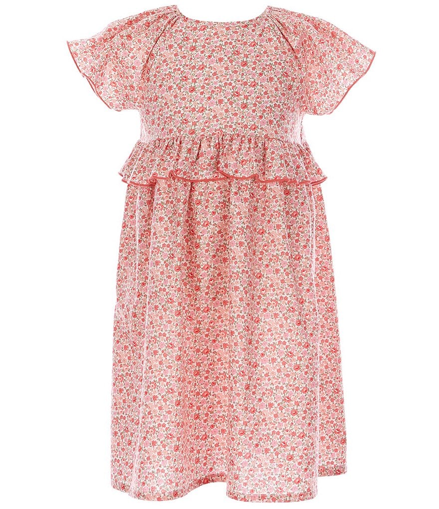 Edgehill Collection Little Girls 2T-6X Printed Floral A-Line Dress
