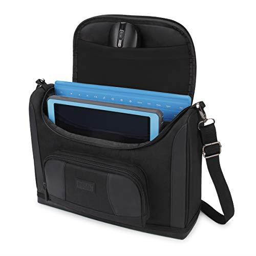 USA GEAR Portable Messenger Tablet Carrying Bag- Works with Samsung Galaxy Tab 3, Microsoft Surface 2, Google Nexus 7, Lenovo IdeaPad Yoga 11S, ASUS Transformer Pad TF300 & More + Bonus Cleaning Kit
