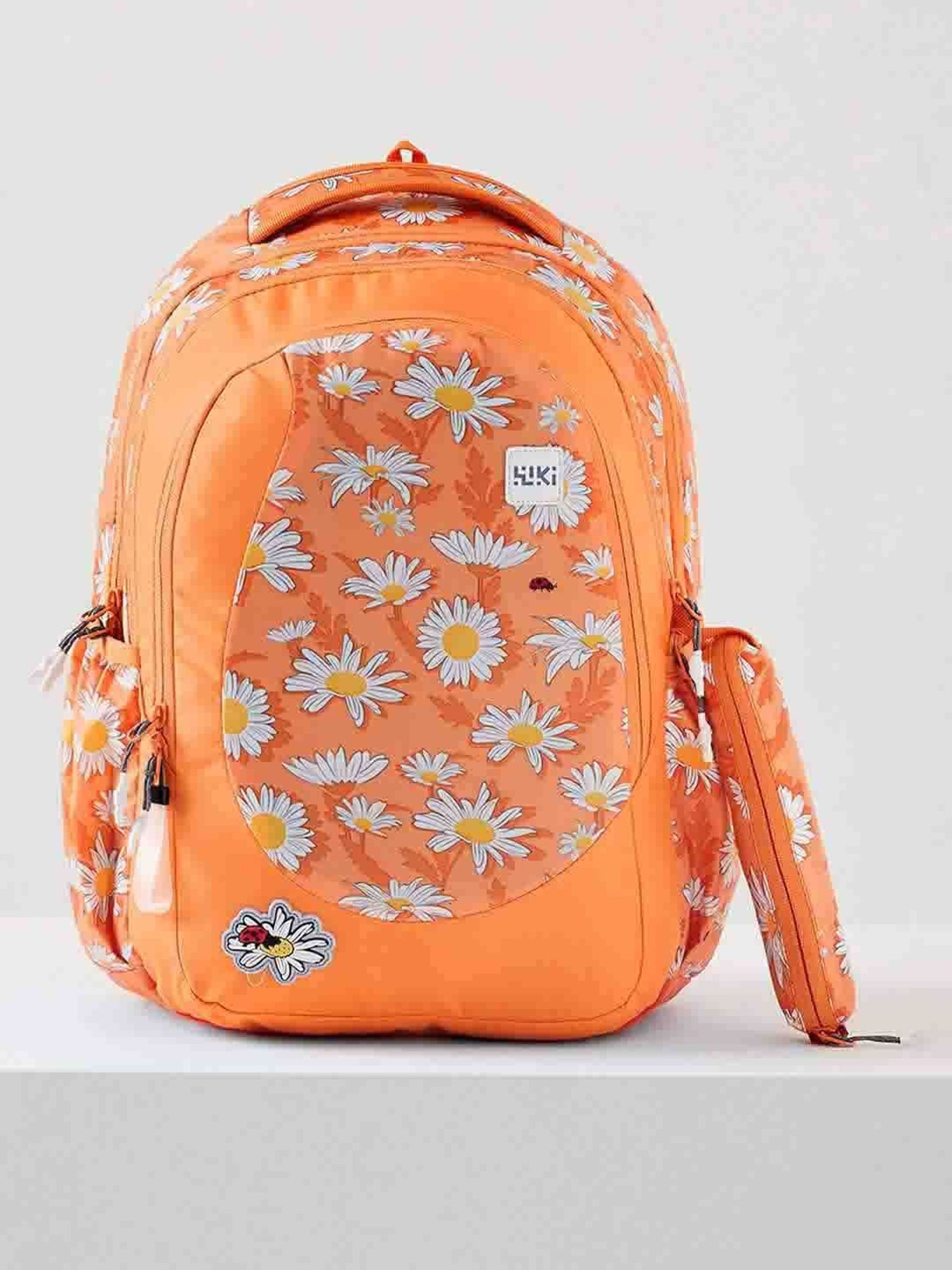 Wiki Back to School 3 Orange Polyester Printed Backpack - 31 Ltrs