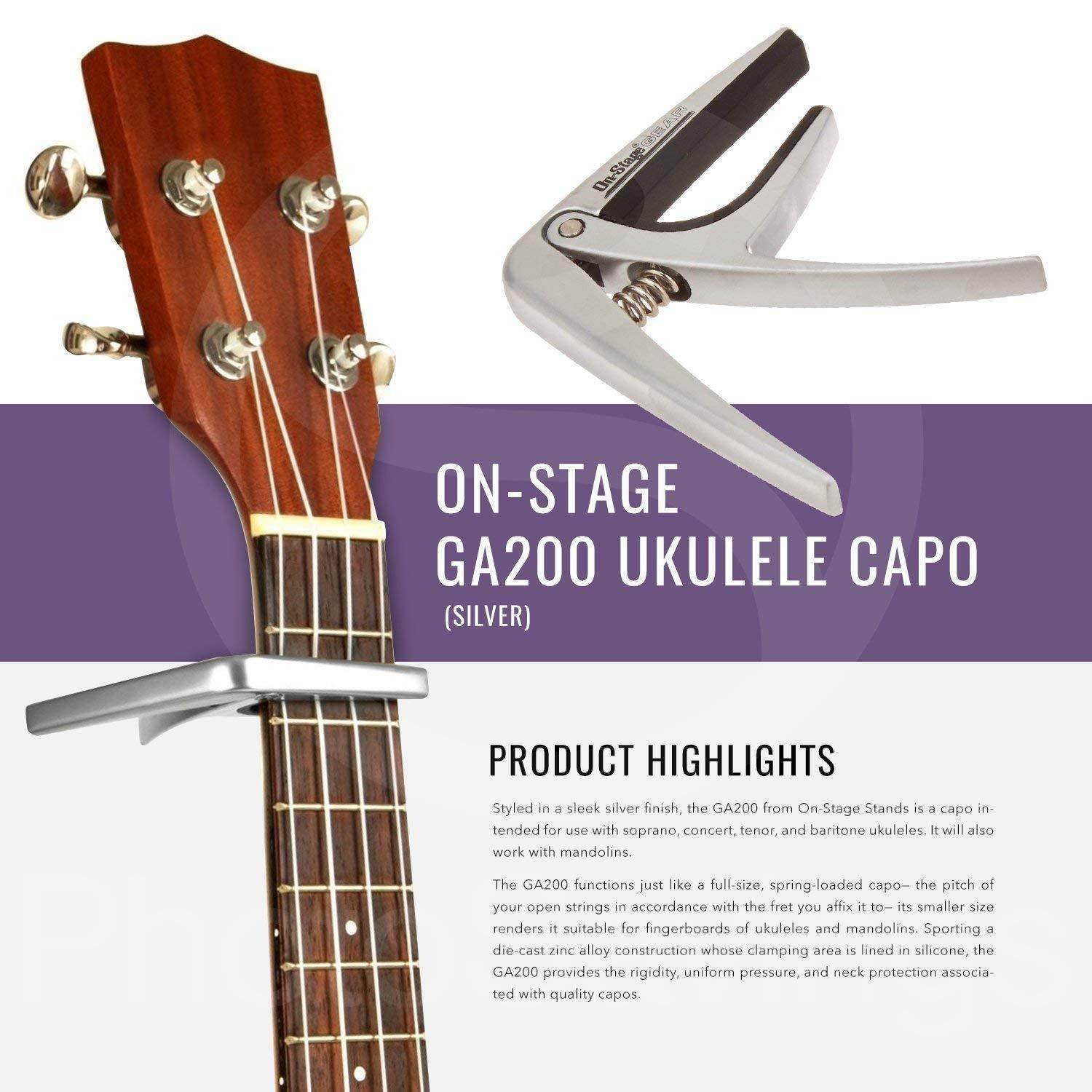 Flight NUS 310 Soprano Ukulele with Guitar Stand, Clip-on Tuner, and Deluxe Accessory Bundle