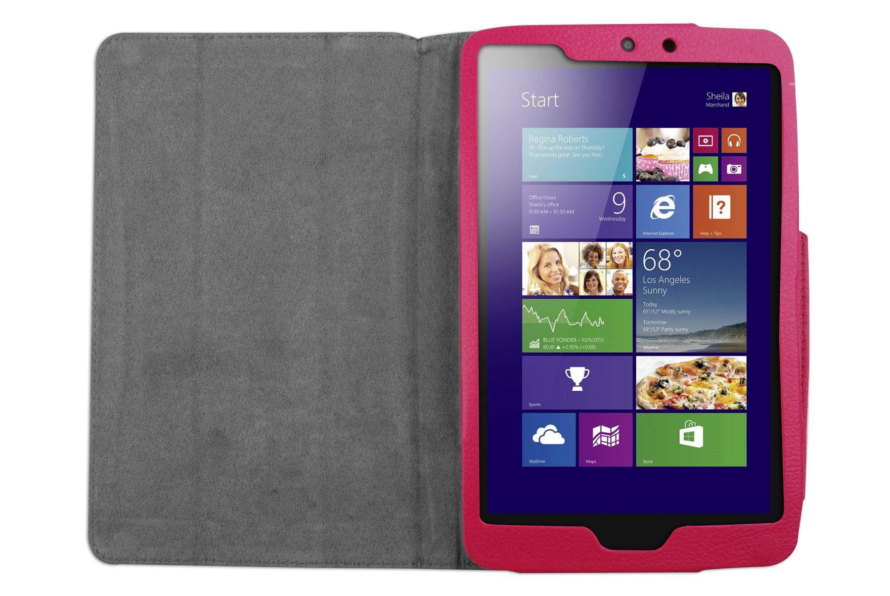 Hellfire Trading Magnetic PU Leather Case Cover for Lenovo IdeaTab Miix 2 8" - Hot Pink