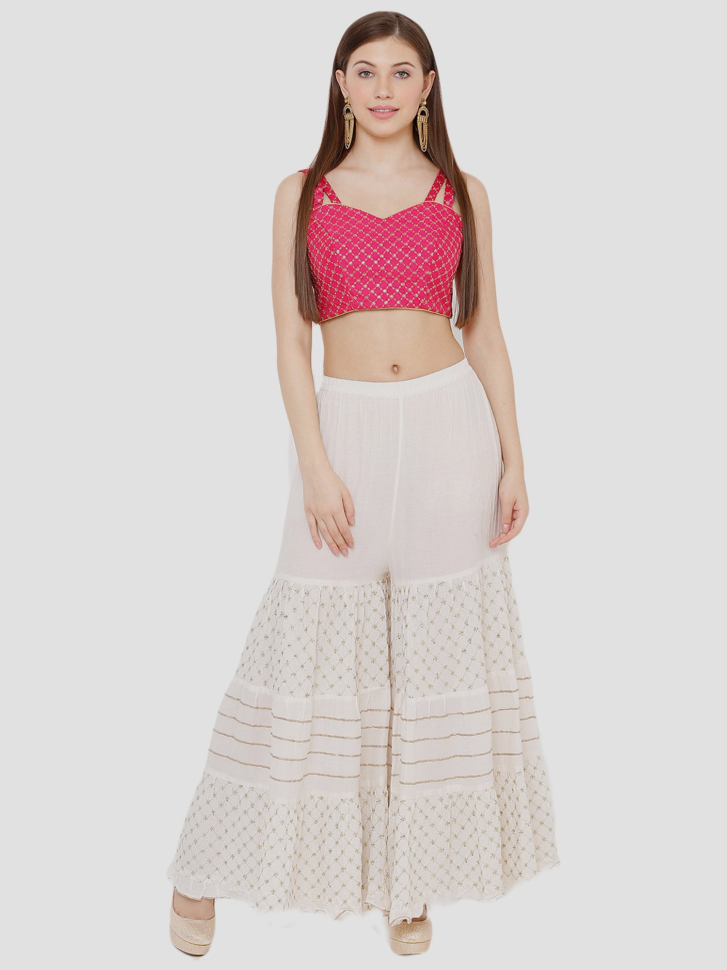 Salwar Studio Red Textured Blouse