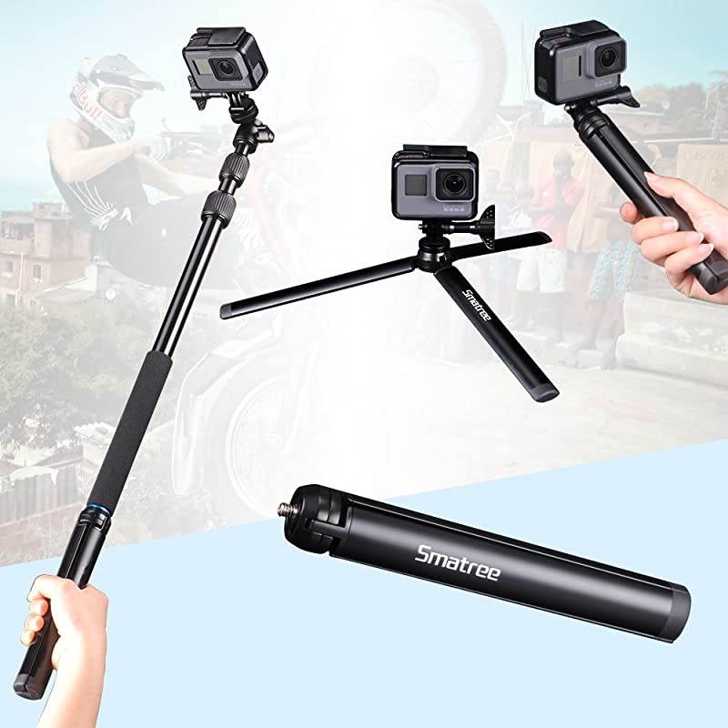Telescoping Selfie Stick Compatible for GoPro MaxHero 876543+3SessionGOPRO Hero2018Ricoh Theta SVSamsung Gear360YI 4K