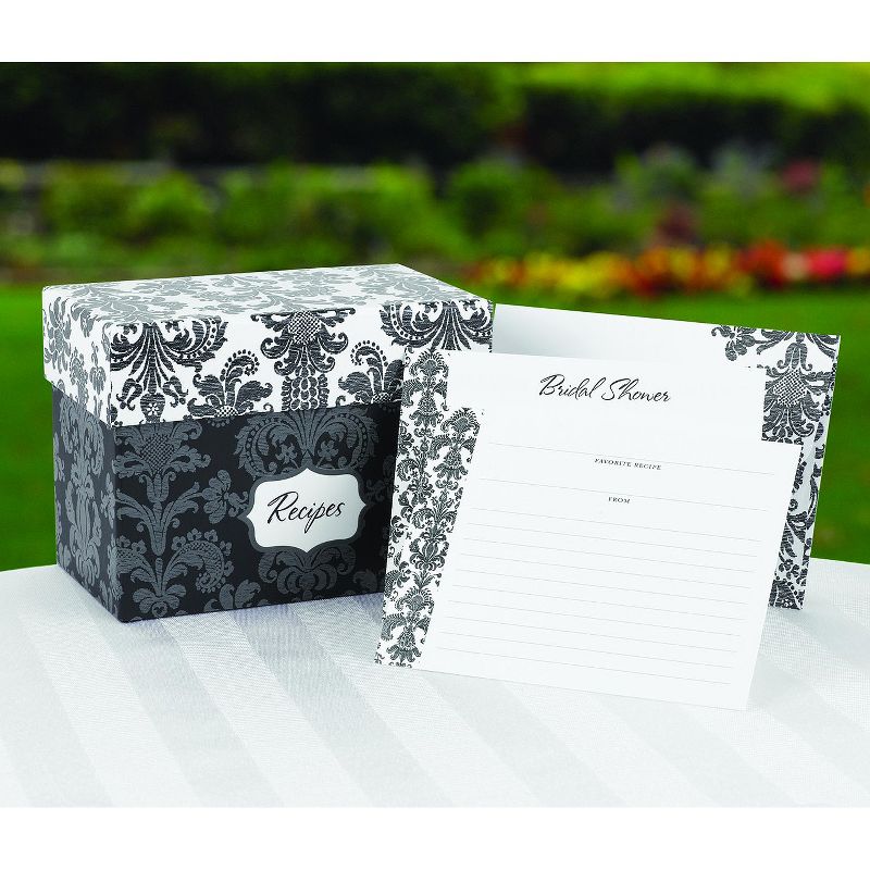 Damask Shower Invitations with Recipe Gift Box (25ct)