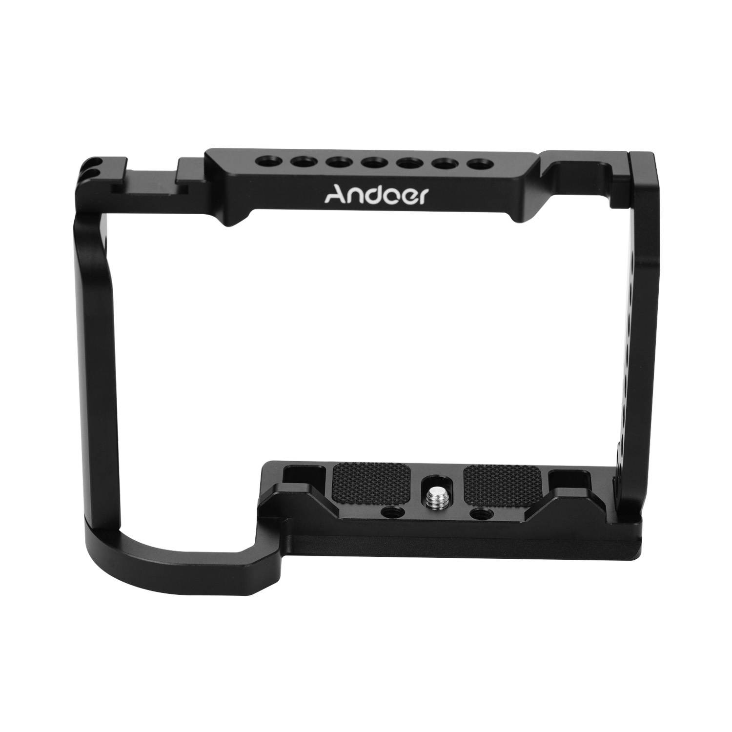 Andoer Aluminum Alloy Video Camera Cage with Cold Shoe Mount 1/4 Inch Screw Holes Compatible with Nikon Z6/Z7