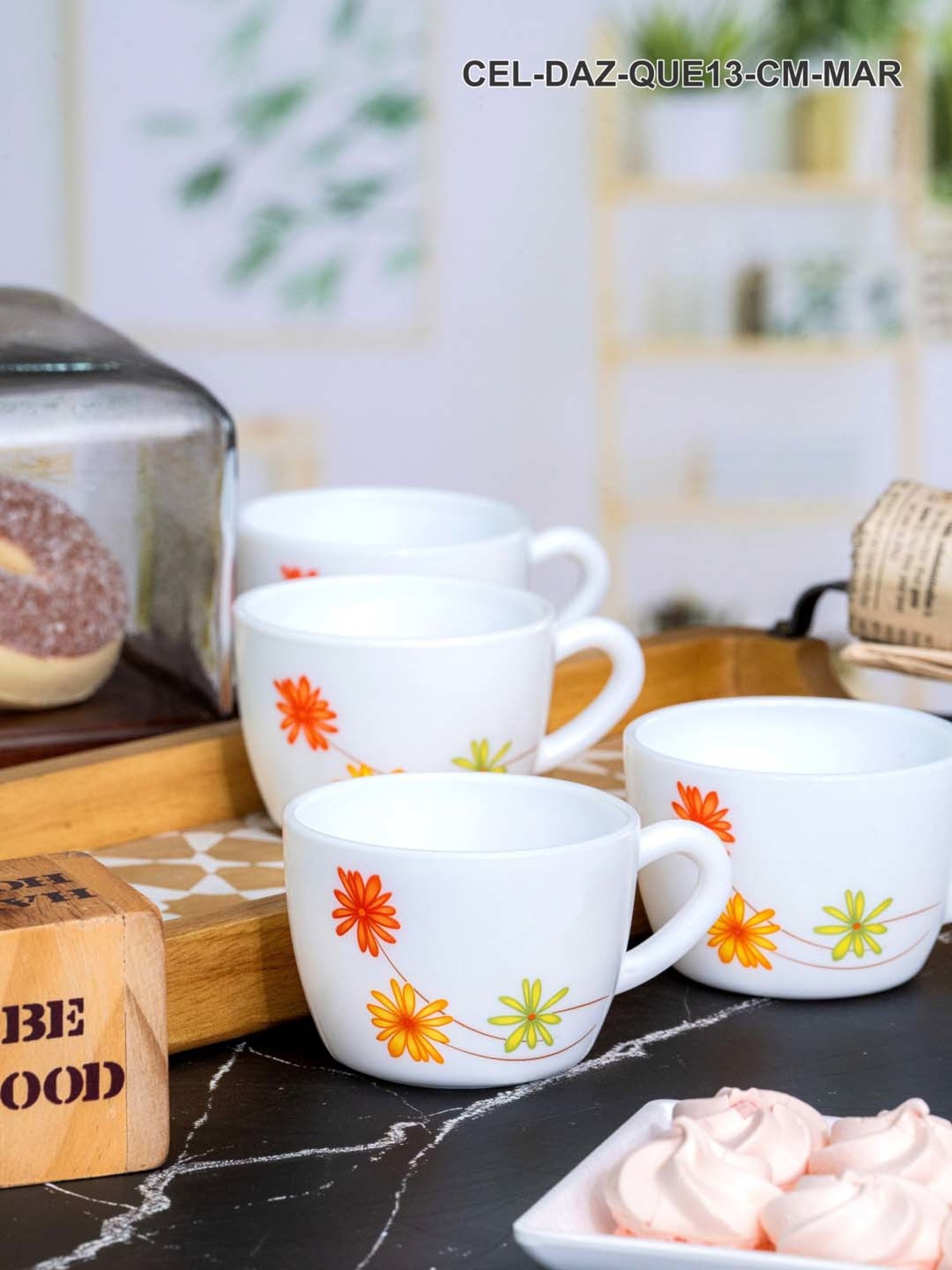 Cello White Opalware Cup (0.13 L) - Set of 6