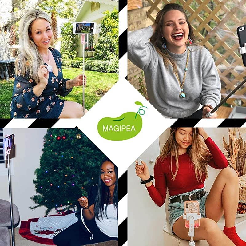 Selfie Stick Tripod with Detachable Wireless Remote Shutter for iPhone & Android: 360&deg; Rotating Phone Holder, Extendable Stick & Reversible Pin, Perfect for TikTok