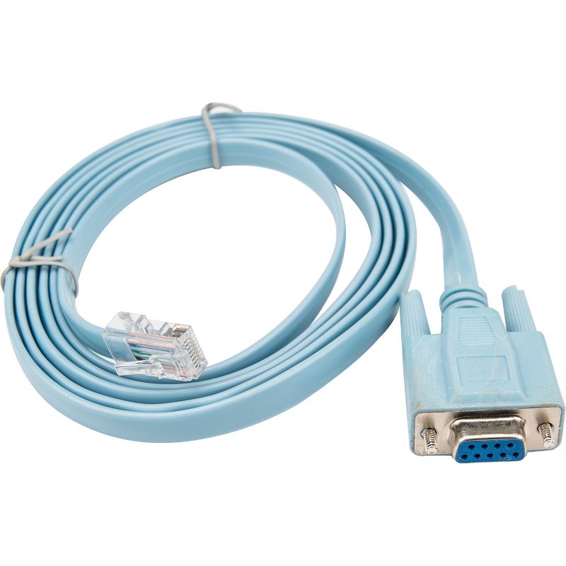 Rocstor Premium 6 ft Cisco&reg; console router cable - RJ45 (m) - DB9 (f) - RJ-45 Male Network - DB-9 Female Serial - Blue - Blue Cisco Router Cable