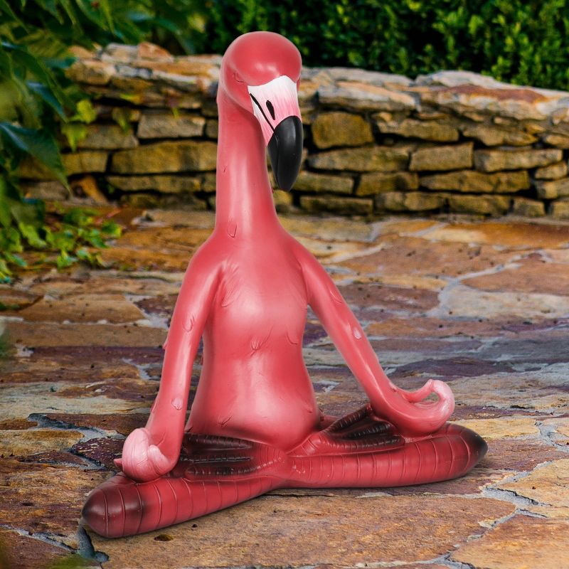 Resin Yoga Flamingo in Lotus - Exhart