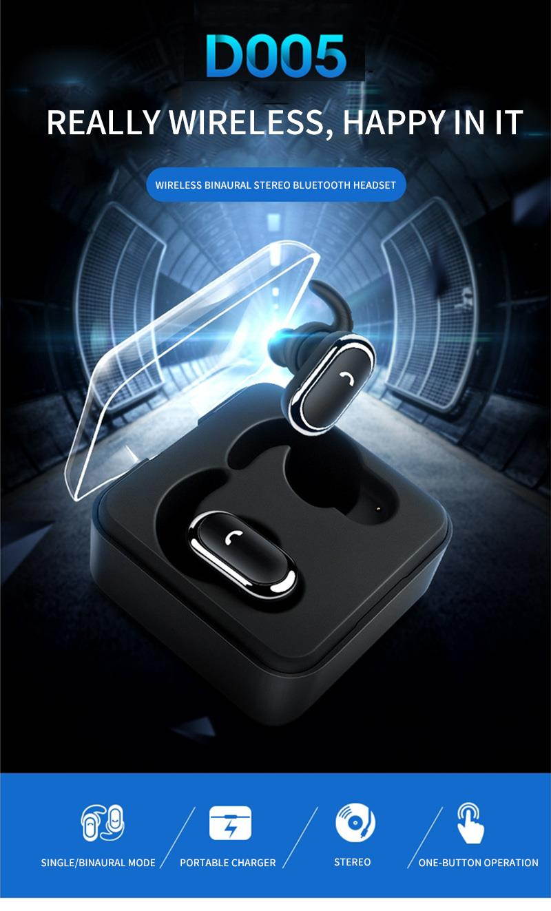 DPRUI tws wireless headphones with Charging Box Wireless Stereo Earbud In-ear Earphone Bluetooth headphones for a mobile phone (White)