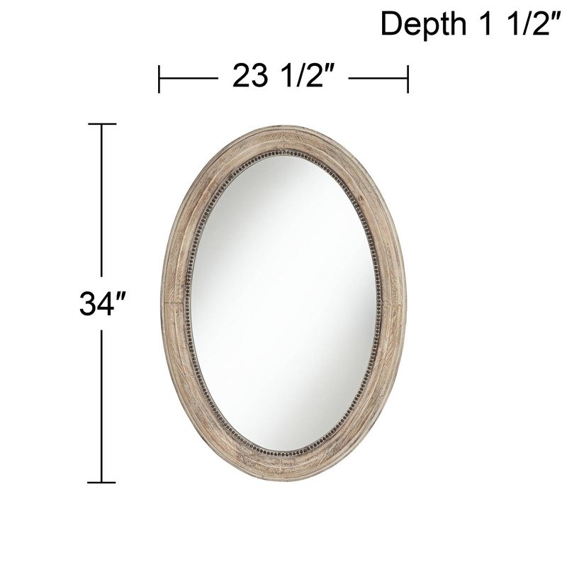 Noble Park Zahra Wooden 23 1/2" x 34" Oval Wall Mirror