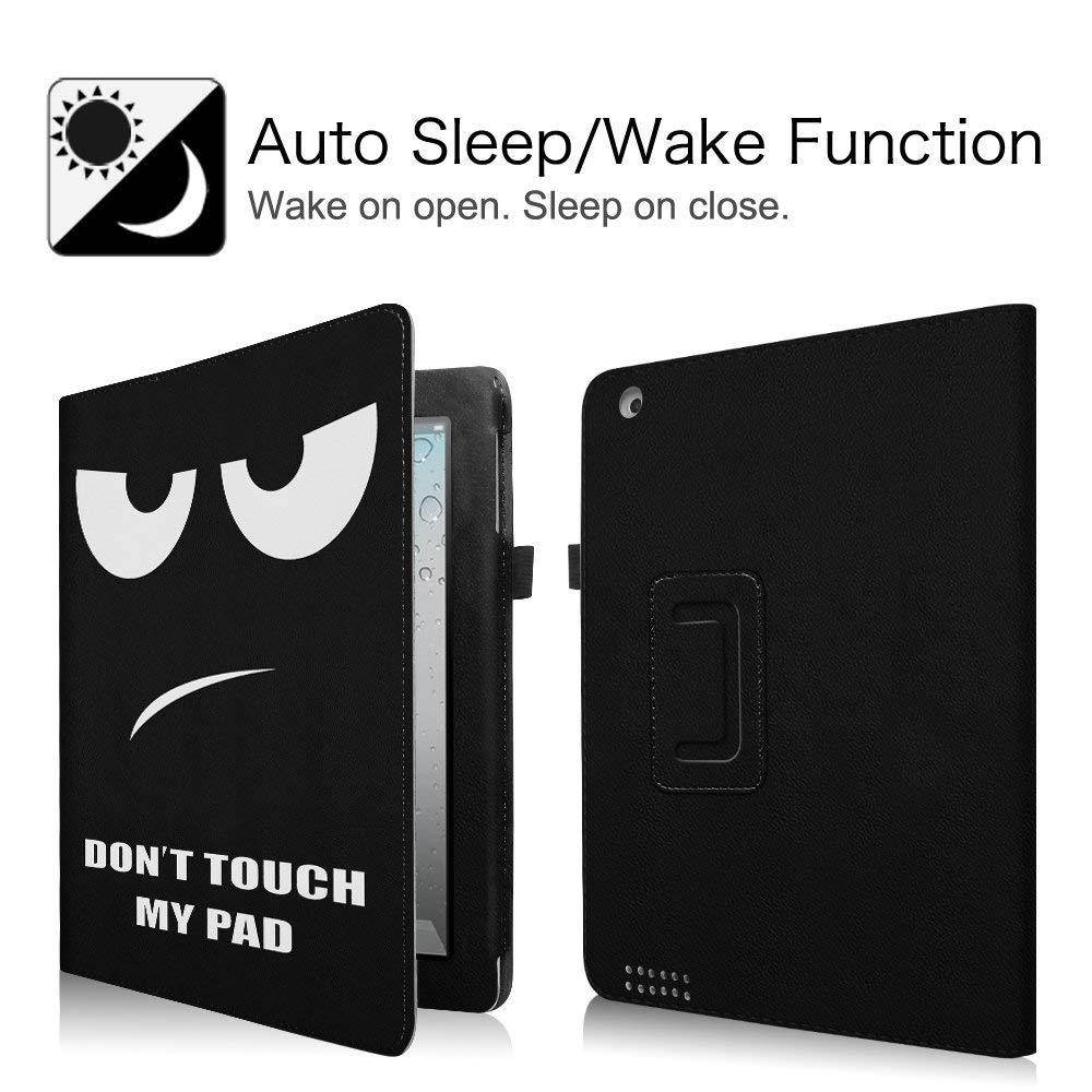 Fintie iPad 2/3/4 Case - Slim Fit Folio Stand Case Smart Protective Cover Auto Sleep/Wake Feature for Apple iPad 2, iPad 3 & iPad 4th Generation with Retina Display - Dont Touch