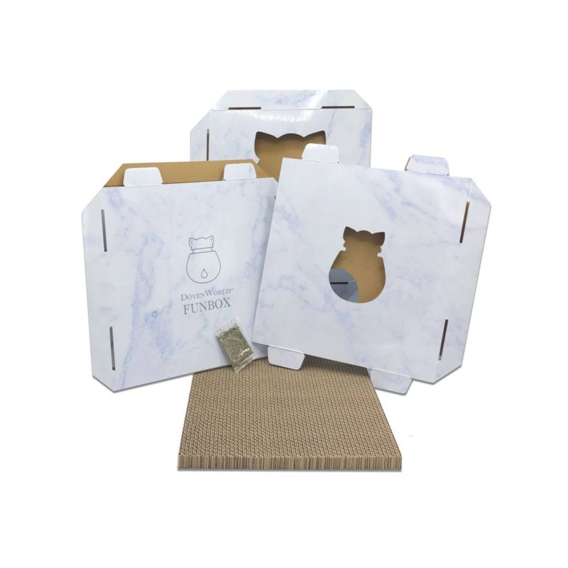 DoyenWorld Marble Funbox with Cat Scratcher Board