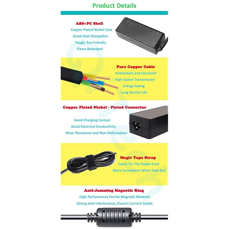 342A 65W AC Adapter Charger Replacement for Acer Chromebook A11065N1A A13045N2A PA165080 PA145026 N15Q9 15 14 13 11 R11 CB3532 CB3131 CB5132T CB5571 C720 C740 N16P1 N15Q8 Power Cord