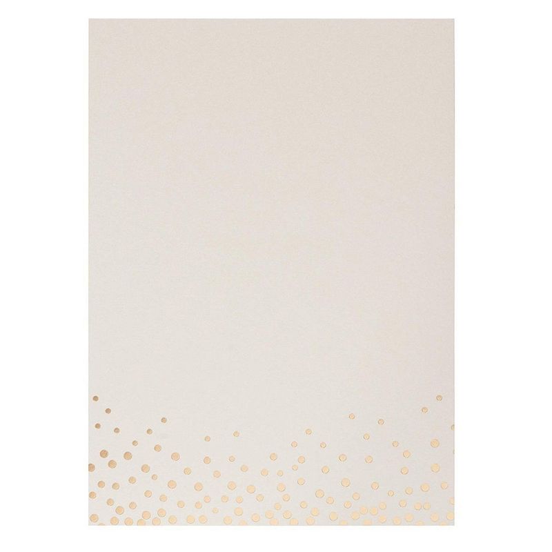 Sustainable Greetings 50-Pack Ivory Gold Foil Blank Greeting Cards, Plain Thank You Invitation Postcard Notecard, 5x7 in