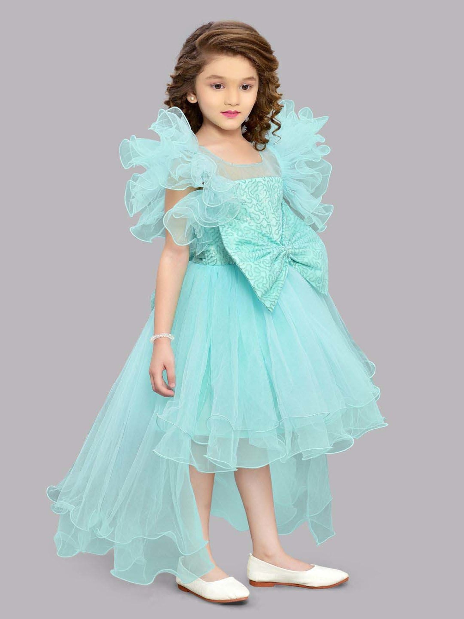 Pink Chick Kids Aqua Sequence Party Gowns