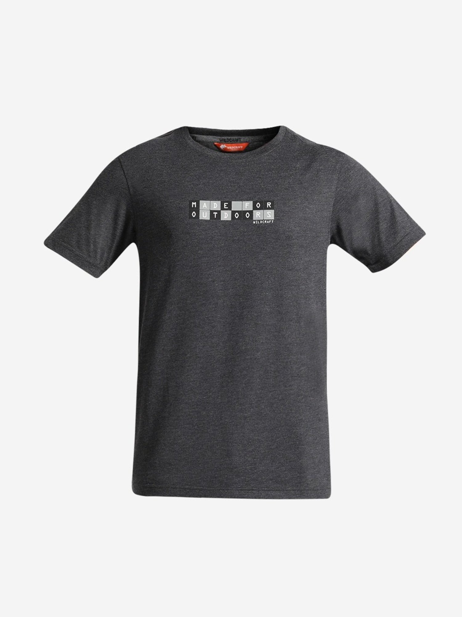 Wildcraft Black  Regular Fit Printed Sports T-Shirt