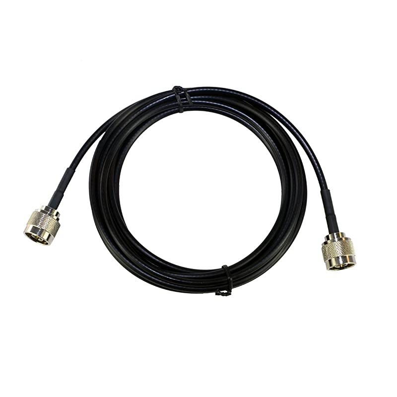 15 ft Low-Loss Coax Jumper Cable (50 Ohm) - N Male to N Male - for 3G/4G/LTE/Ham/ADS-B/GPS/RF Radio to Antenna, Amplifier/Booster or Surge Arrester Use
