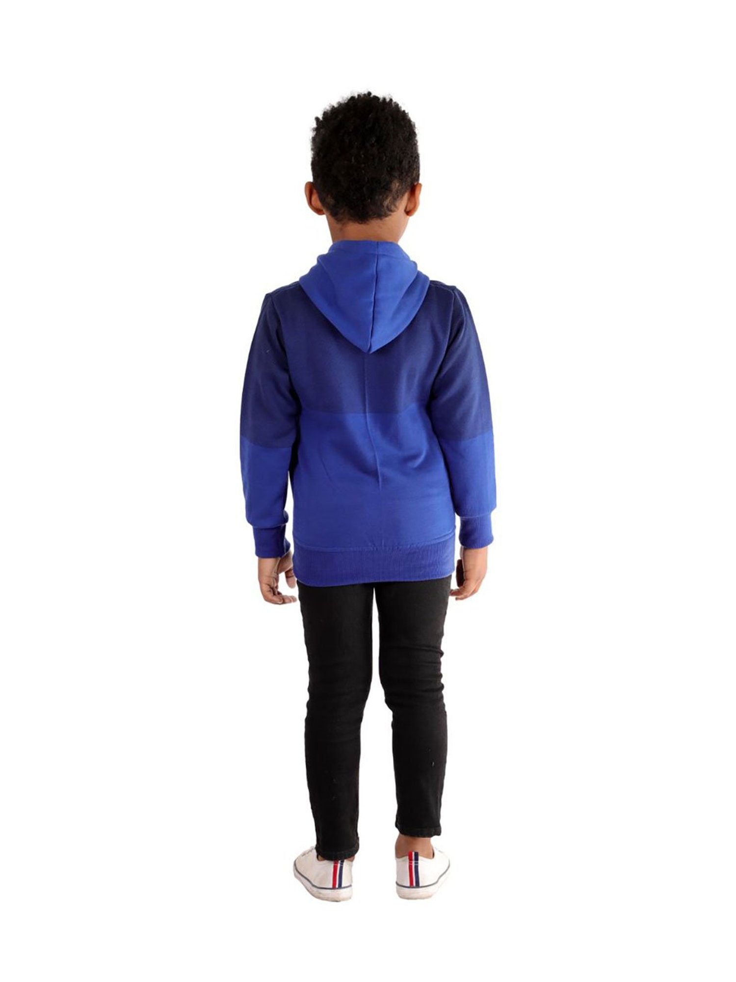 Ahhaaaa Kids Blue Solid Hoodie