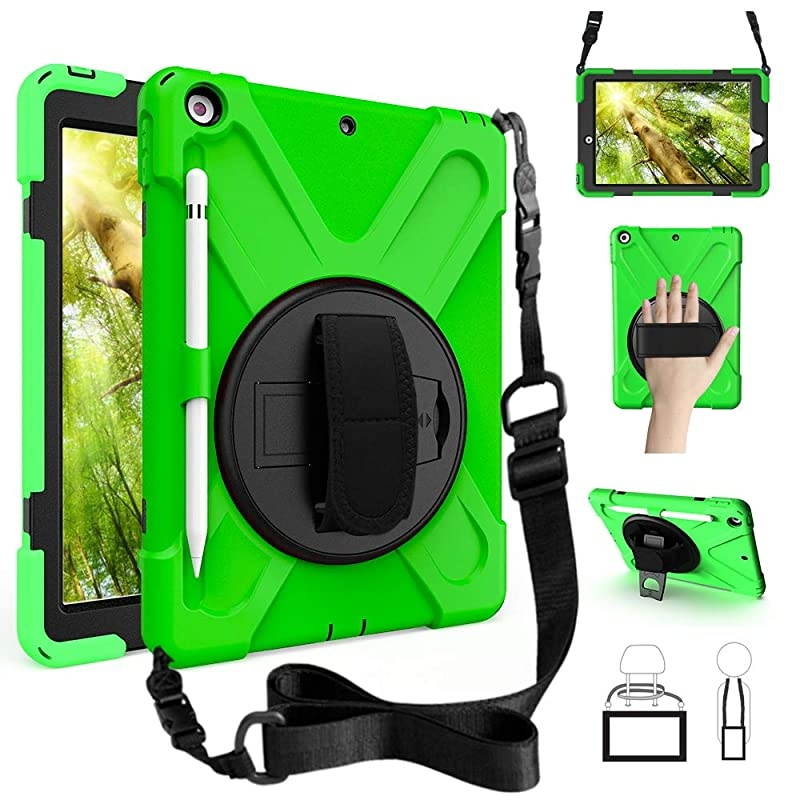 iPad 102 Case 20192020 iPad 7th8th Generation Case with Pencil Holder Kickstand Hand Strap and Shoulder Strap  Case for iPad 102 inch A2197A2198A2199A2200A2270A2428A2429A2430
