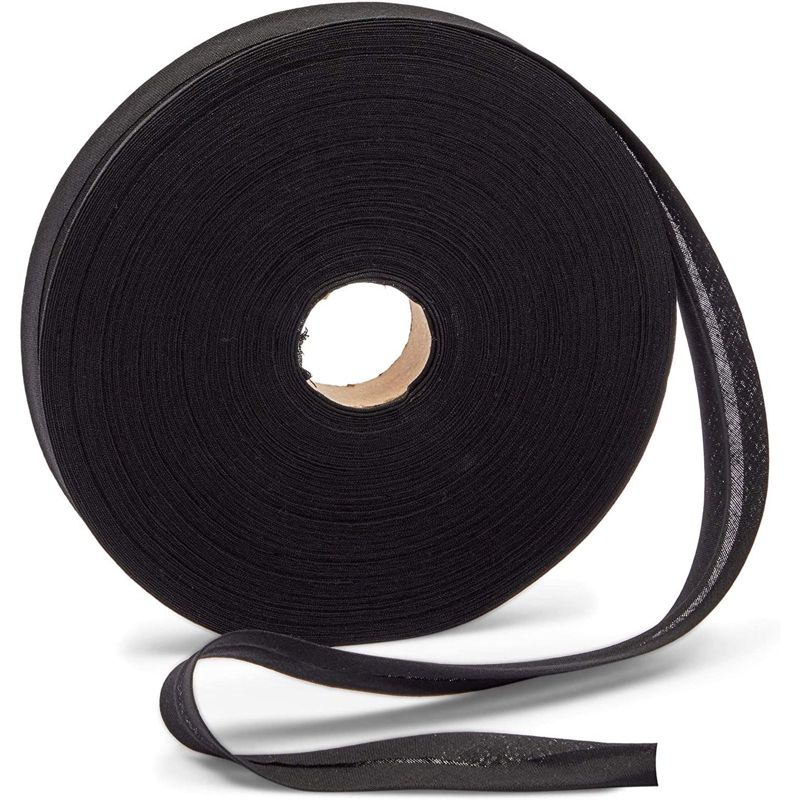Bright Creations Fold Bias Tape for Sewing and Quilting (Black, 0.9 In x 55 Yards)